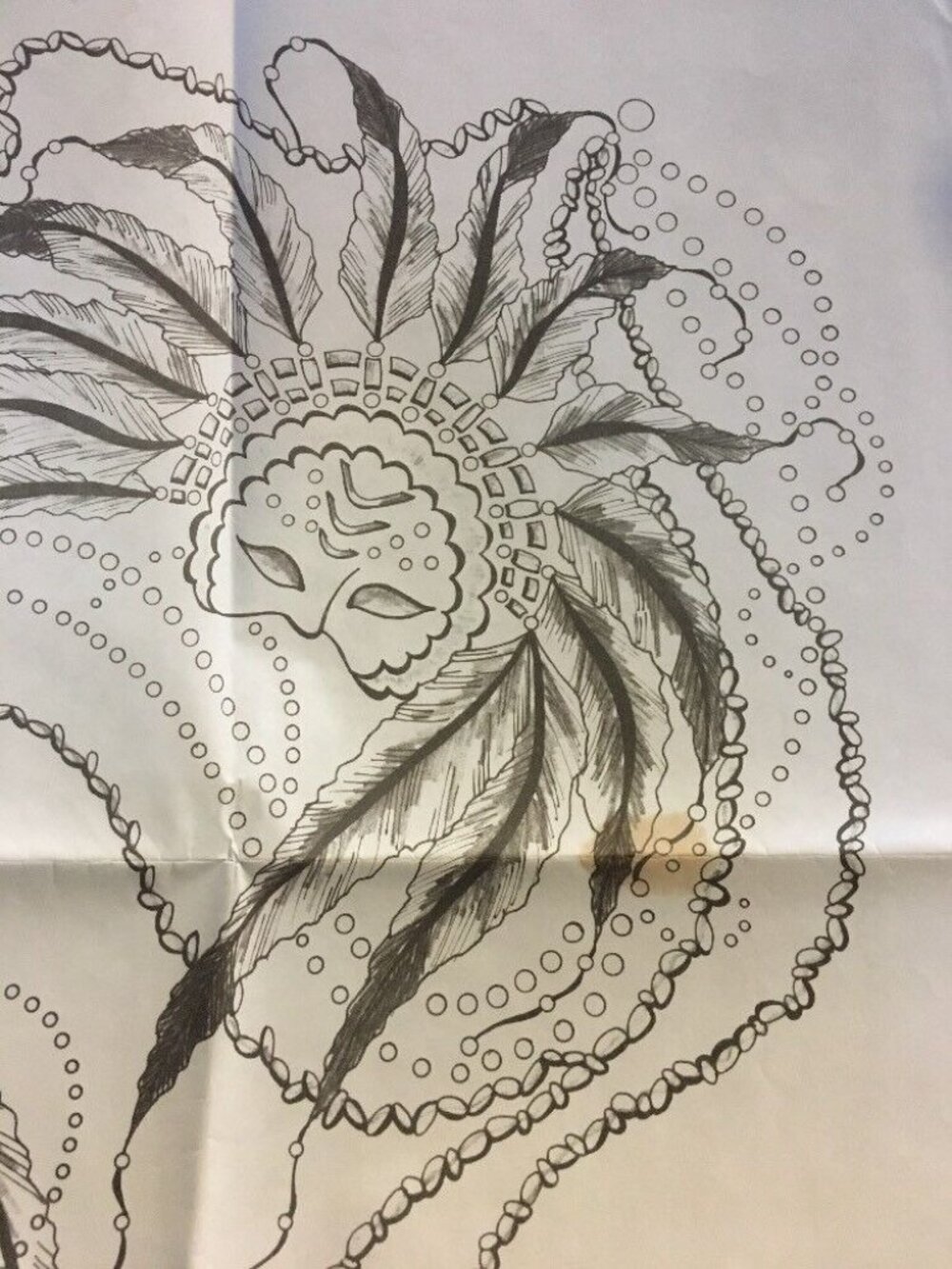 4316 Tri Chem Mardi Gras Mask Pre-Shaded Iron Transfer 21x6" - Picture 2 of 11